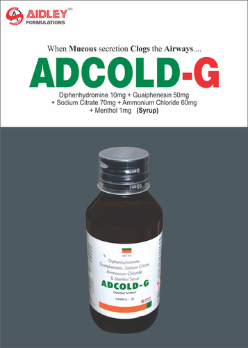 Diphenhydramine Hydrochloride 10mg + Guaiphenesin 50mg + Sodium Citrate 70mg + Ammonium Chloride 60mg + Menthol 1mg/5ml Syrup
