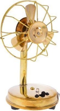 Metal Antique Fan Handicraft Home Decor - Metal, 10x9x16.5 Cm, Golden | Battery Operated, Nokia Standard Charger, Elegant Showpiece