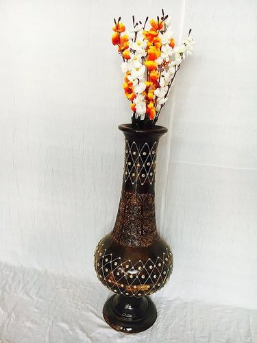 Brown Wooden Flower Vase