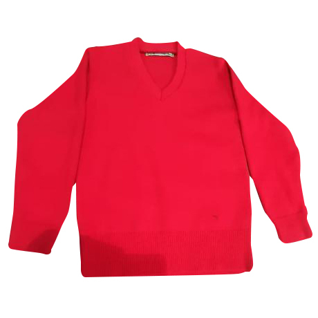School Uniform Red Sweater - Cotton Blend, Long Sleeve | Ideal for Male Students, Comfortable Fit for School Activities