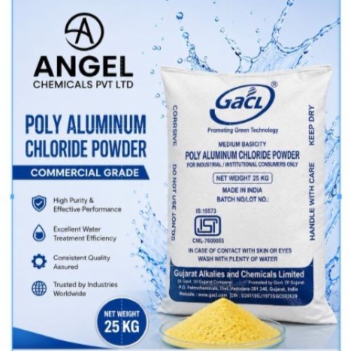 Poly Aluminum Chloride - 25 Kg Powder, 99.9% Purity, Yellow Color, High Charge Density, Easily Soluble In Water