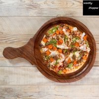 Wooden 10 Inch Pizza Plate Or Board Or Racket Round - Wooden, 11 Inch Base Size | Lightweight, Durable, Ideal For Serving Homemade Pizza