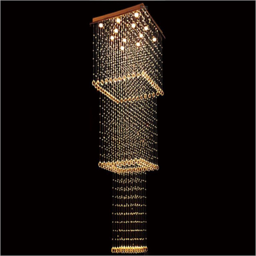 Square Hanging Crystal Raindrop Chandelier - Crystal Material, Various Sizes Available | Modern Style, Electric Power Source