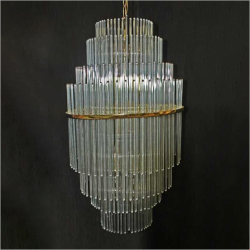 Metal Hanging Glass Rod Chandelier