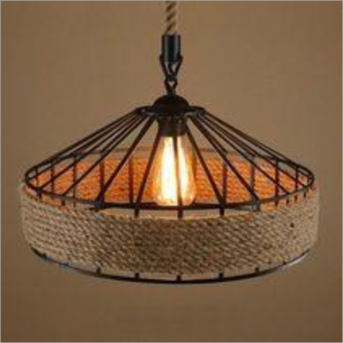 Metal Frame Rope Pendant Light Size: Available In Different Size