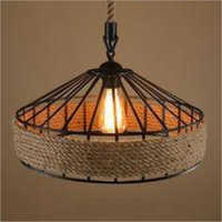 Metal Frame Rope Pendant Light