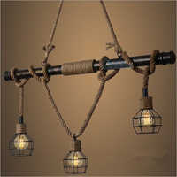 Rustic Hemp Rope Pendant Light