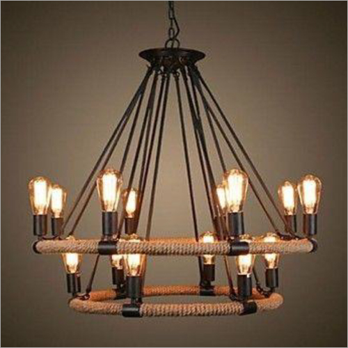 Led Rustic Hemp Rope Chandelier Pendant Light