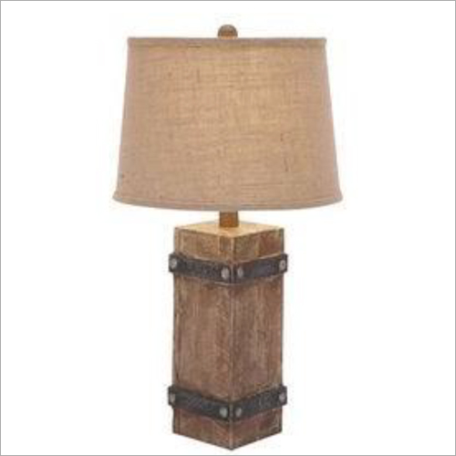 Drum Shade Wooden Table Lamp Power Source: Electric