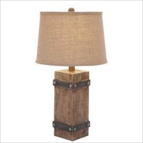 Drum Shade Wooden Table Lamp Power Source: Electric