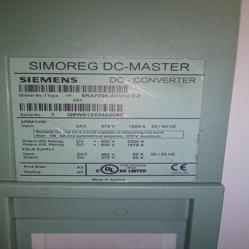 SIEMENS DC-MASTER 6RA7096-4GV62-0-Z