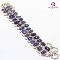 Natural Tanzanite 925 Silver Bracelets Diameter: Customized  Centimeter (cm)