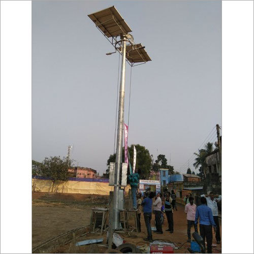 Solar High Mast Light - Aluminium, 12 Feet Length - Sleek Silver Design, Durable and Weather-Resistant