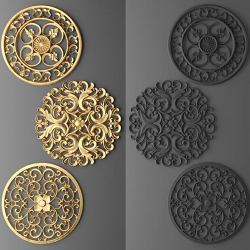 Wooden 3D Art - Durable Wood, Varying Sizes, Gold & Black | Intricate Designs, Elegant Decor, Easy Installation, Ornate Style