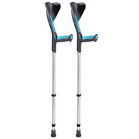 Lightweight Forearm Crutches - Aluminum, 28-36 Inches Tall, Blue Color, 6 Inches Wide | Ergonomic Handle, 1.5 lbs Total Weight