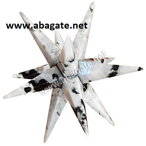 Rainbow Moonstone-12-Point Markaba Star Rainbow Moonstone-12-Point Markaba Star