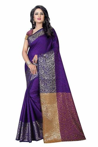 Purple Fancy Work Casual Saree