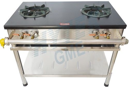 Iron Top Plate Double Burner Gas Stove