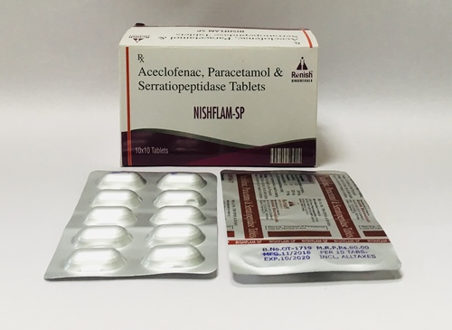 Aceclofenac , paracetamol serratiopeptidase tablets