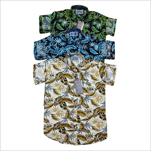 Mens Party Wear Flora Printed Shirt