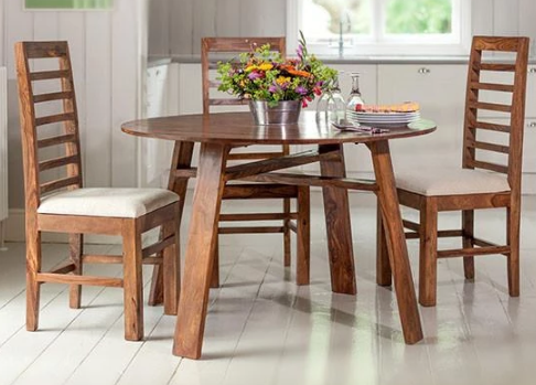 Solid Wood Round Dining Table Set Mystir Certifications Gst Regd Price 14200 00 Inr Piece Id C5620646