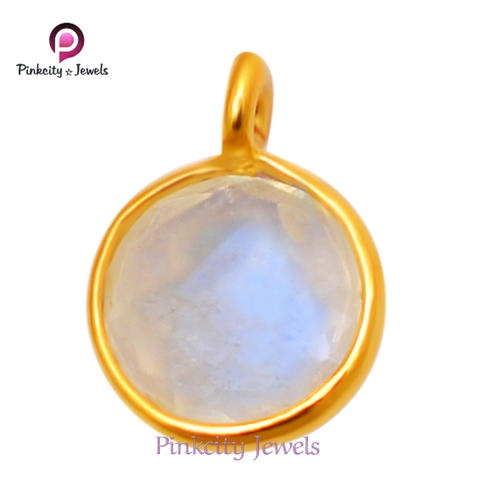 Pendants Natural Rainbow Moonstone 925 Silver Pendent