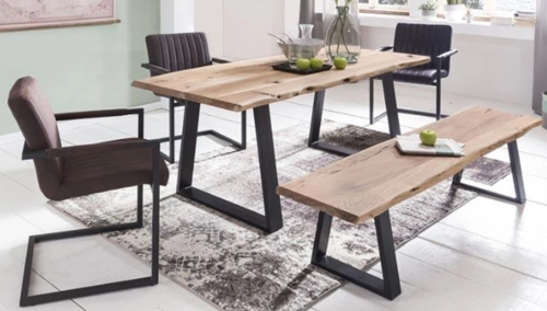 American Style Wooden Dining Table Iron Mix Criston