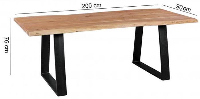 Wooden dining table iron mix Criston
