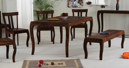Solid wood Dining table set Swirler
