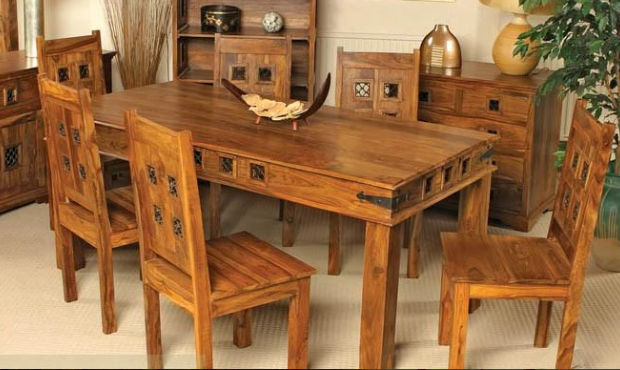 Wooden dining table set Sweden