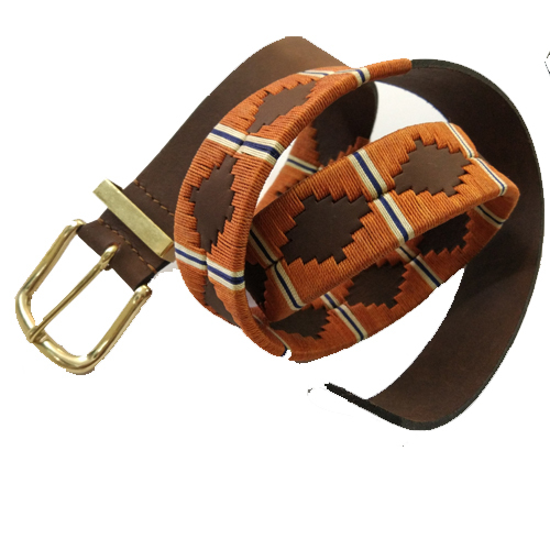 Brown and ivery leather weaved  Polo Belts