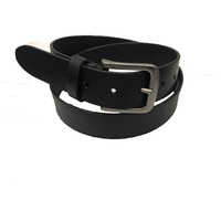 Black Printed Oily Leather Belt