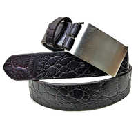 Croco design leather belt