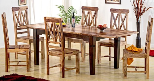 Solid wood Dining table Set Extendable Monarch