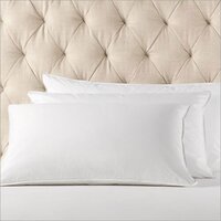 Feather Pillow - Cotton Material, 18x27 Inches, White Color | Knitted Cover With Plain Design, Perfect For Neck Support