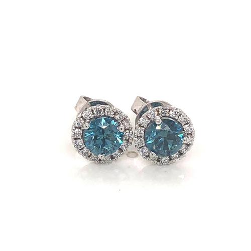 Platinum Round Blue Diamond Mens Stud Earrings India  Ubuy