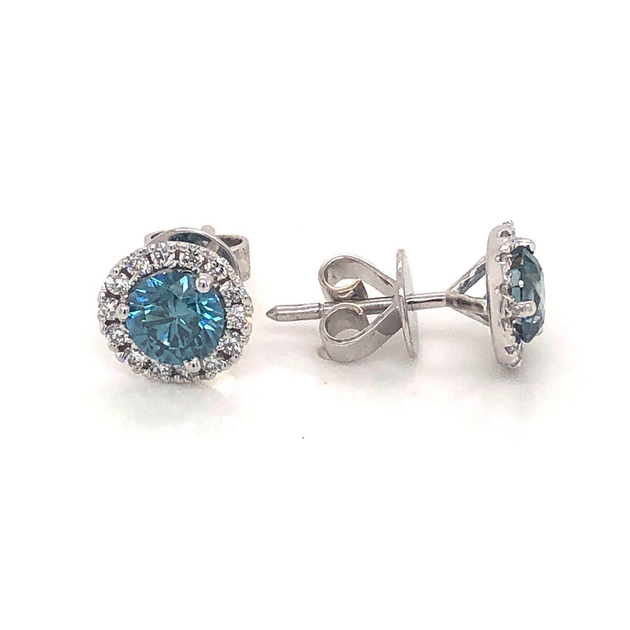 Blue Diamonds Earrings