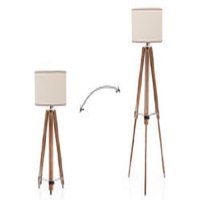 Handmade Premium Teak Wooden Tripod Floor Lamp - Home Decorate