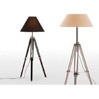 Nautical Floor Lamp - Wooden Tripod Lighting Stand Shade