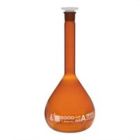 FLASK VOLUMETRIC , AMBER , WITH ONE  MARK, STOPPER MADE OF POLYTHENE 2000ML