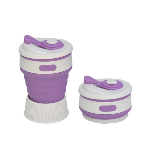 Collapsible Coffee Mug - Food Grade Silicone | 350ml Capacity 58mm Size Purple/Pink/Green/Grey/Blue Ideal for Hot & Cold Beverages Heat Insulation Design