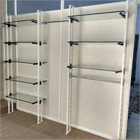 Pillar Racks Glass Shelving Rack - Powder Coated Iron, Easily Adjustable, Customizable Size & Color, Versatile For Any Store Or Warehouse