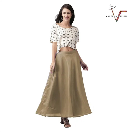 LADIES CHANDERI SKIRTS - Cotton Blended Jute, Size 36 to 50 Inches, 25 Vibrant Colors, Regular Fit, Perfect for Casual and Festive Occasions