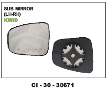 Sub Mirror Kwid - 4 Wheeler Vehicle, Warranty Included for Enhanced Reliability