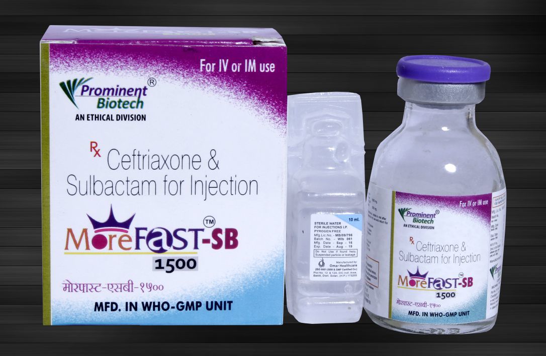 Ceftriaxone 1000 mg & Sulbactam 500 mg Injections