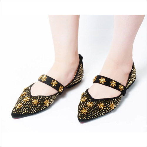 Thrill Black Slip-On Flat Loafer Size: Available In All Size