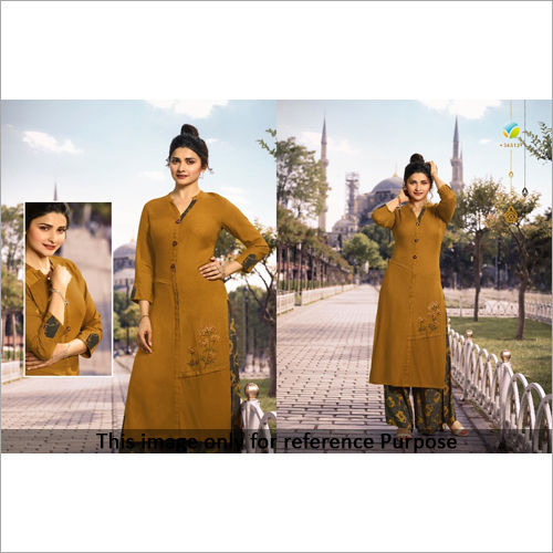 Ladies Cotton Kurti Decoration Material: Stones