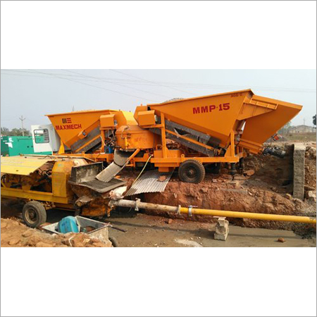 Maxmech MMP-15 Mobile Concrete Batching Plant, Capacity 15 m3 hr