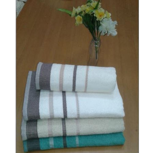 Quick Dry Dyed Poly Rib Border Hotel Towel
