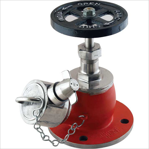 Stainless Steel, FM Approved - 1-1/2" Flanged Red Angle Valve, Fire Safety, Durable, Easy Installation